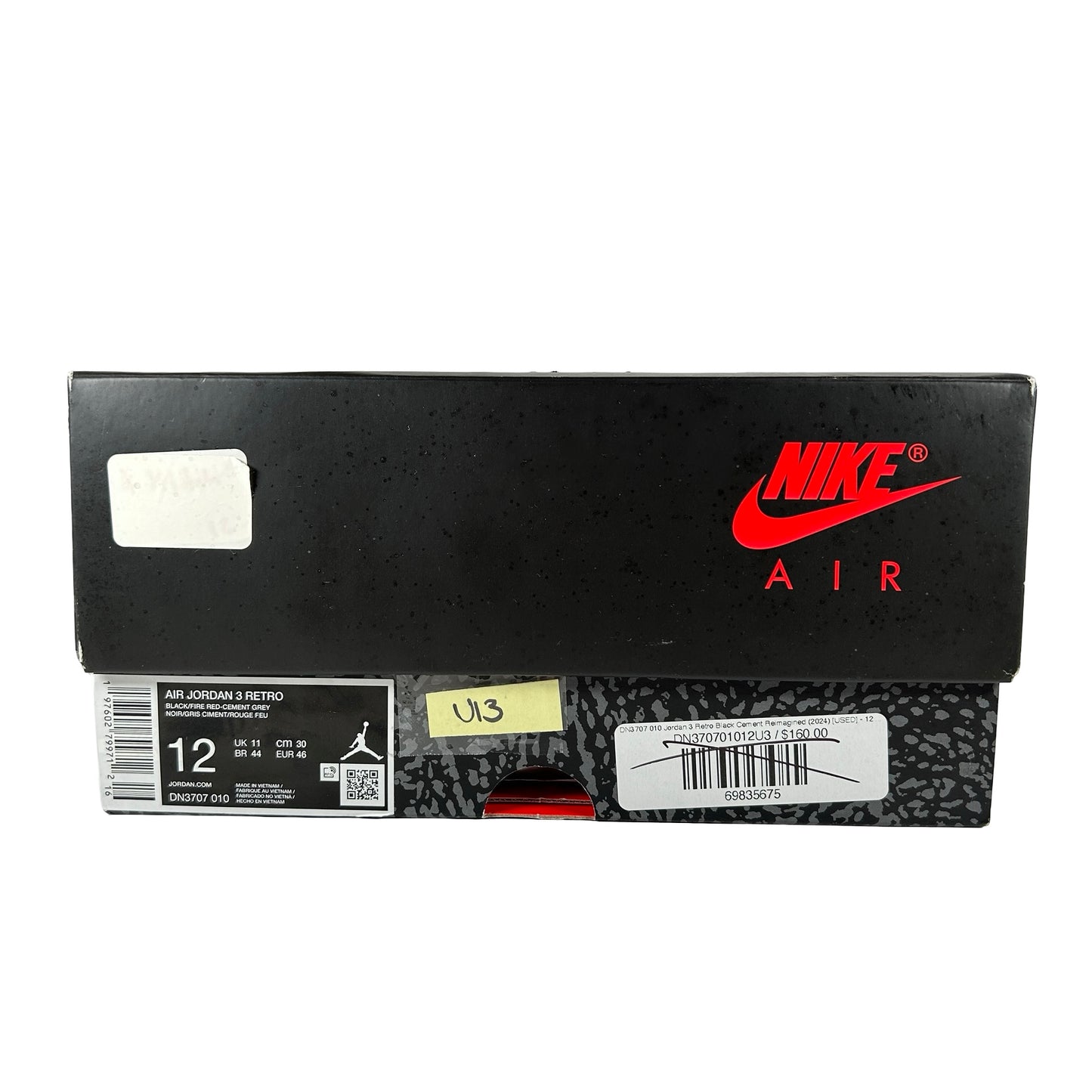 DN3707 010 Jordan 3 Retro Black Cement Reimagined (2024) [USED] - 12 M (Used13)