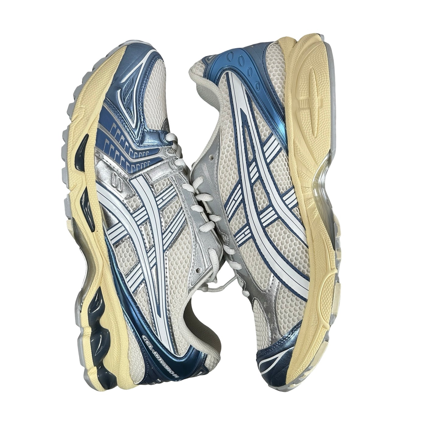 1203A537 102 ASICS Gel-Kayano 14 Cream Metallic Blue [USED] - 10.5 M (Used)