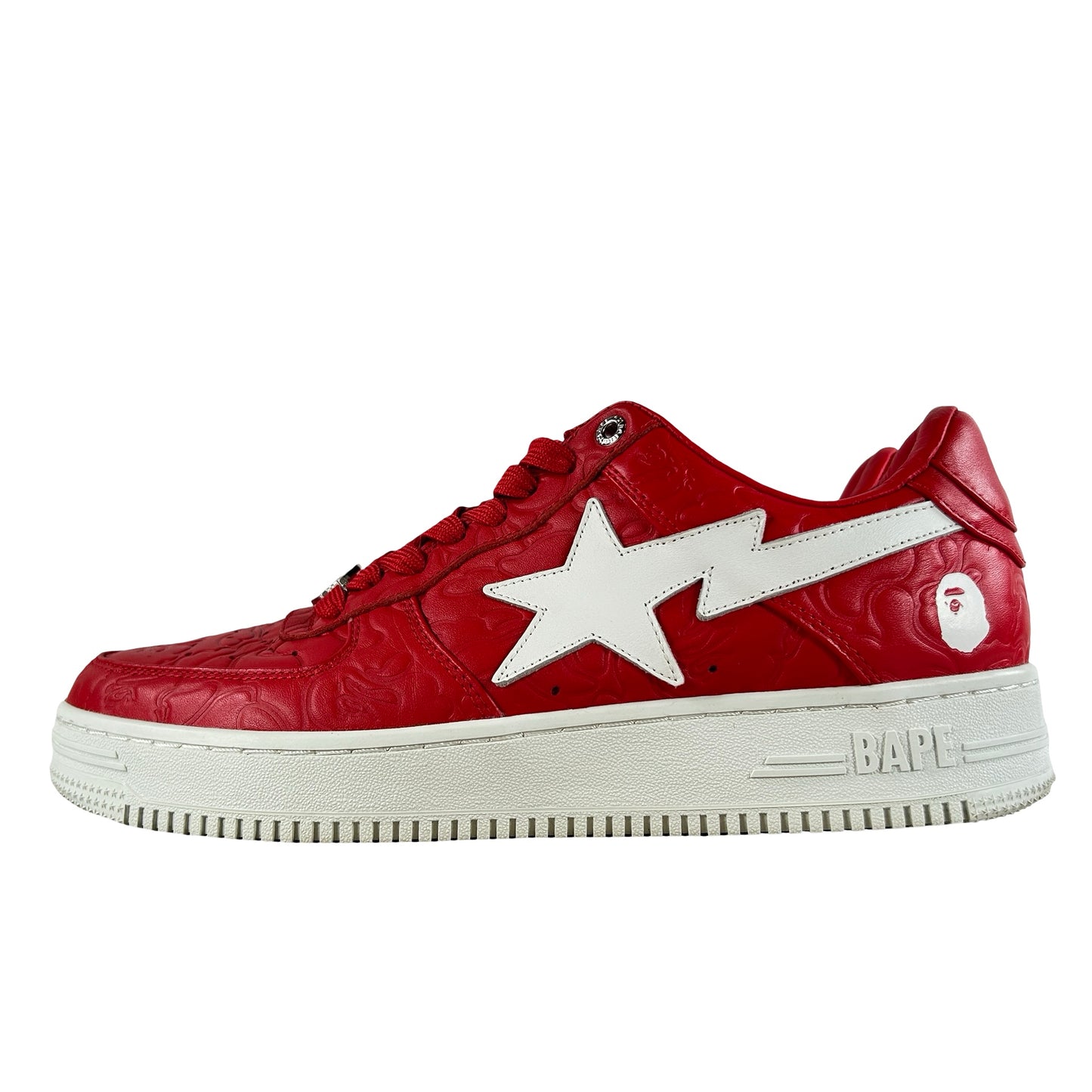001FWJ801052 RED A Bathing Ape Bape Sta Low #3 Line Camo Red [USED] - 9.5 M (Used) (No Box)