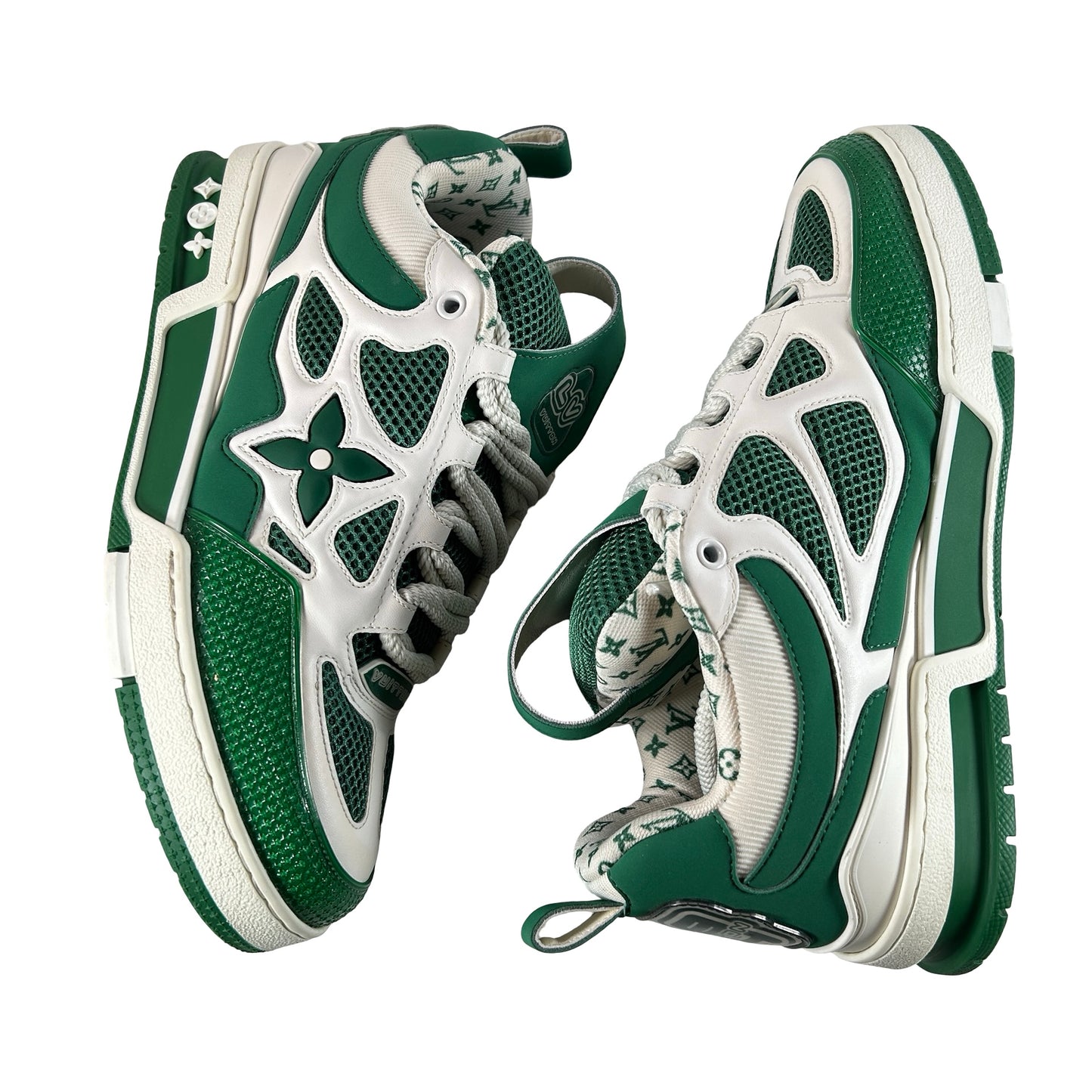 Louis Vuitton LV Skate Sneaker Green White [USED] - LV 8.5 (Used)