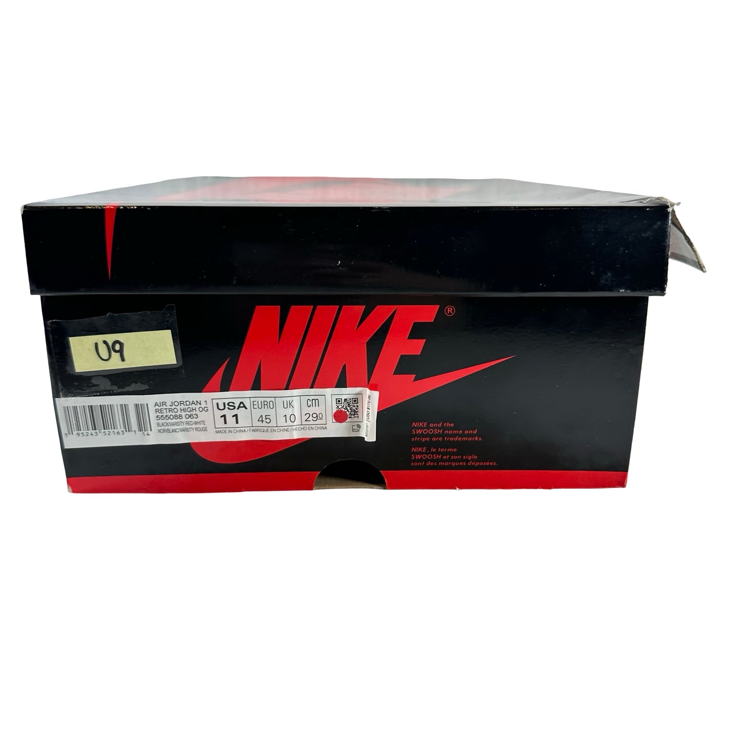 555088 063 Jordan 1 Retro High OG Patent Bred [USED] - 11 M (Used9)