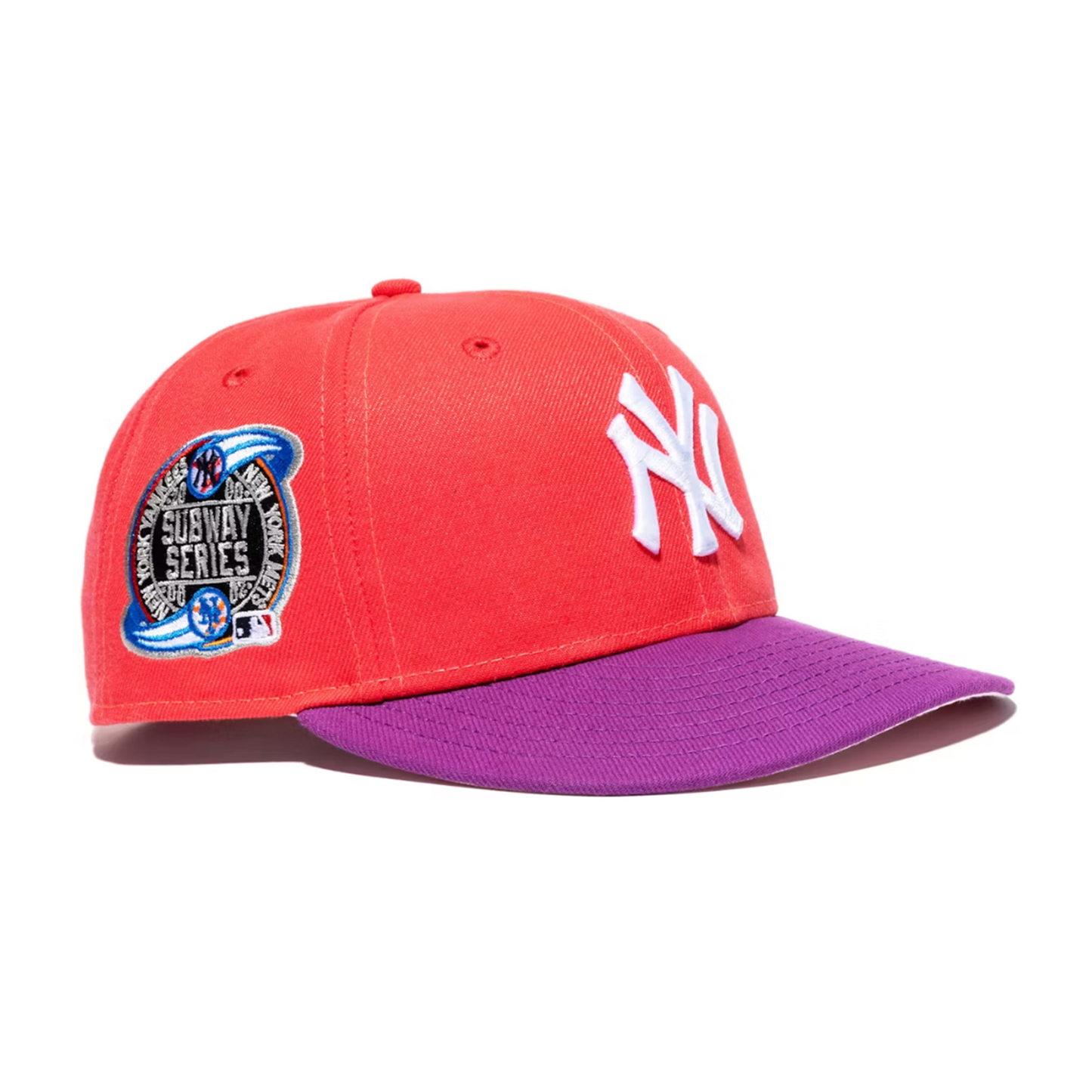 Jae Tips x Hat Club Yankee 5950 Subway Series On Field Fitted Hat Salmon/Purple