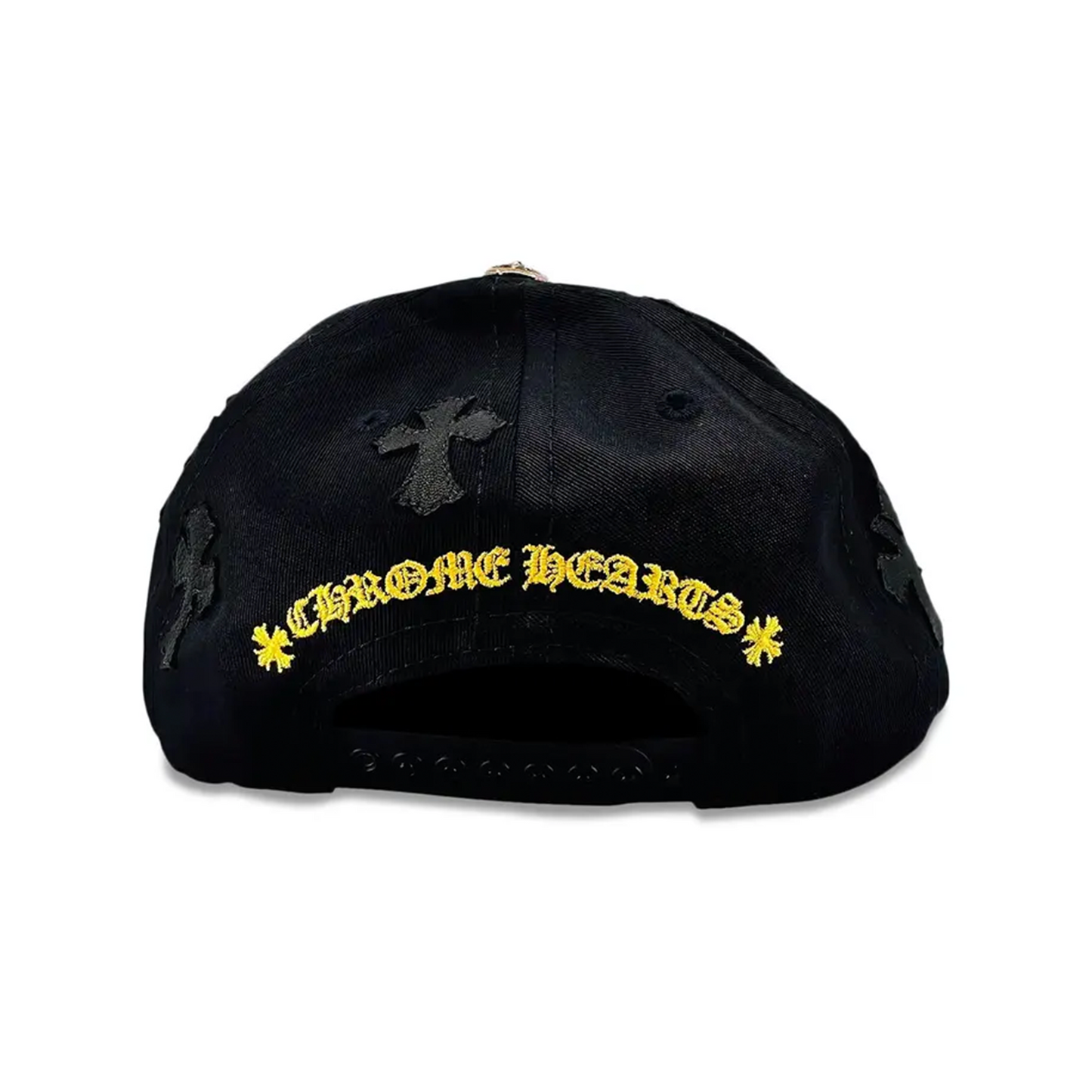Chrome Hearts Cross Patch Hat Black Gold [USED]