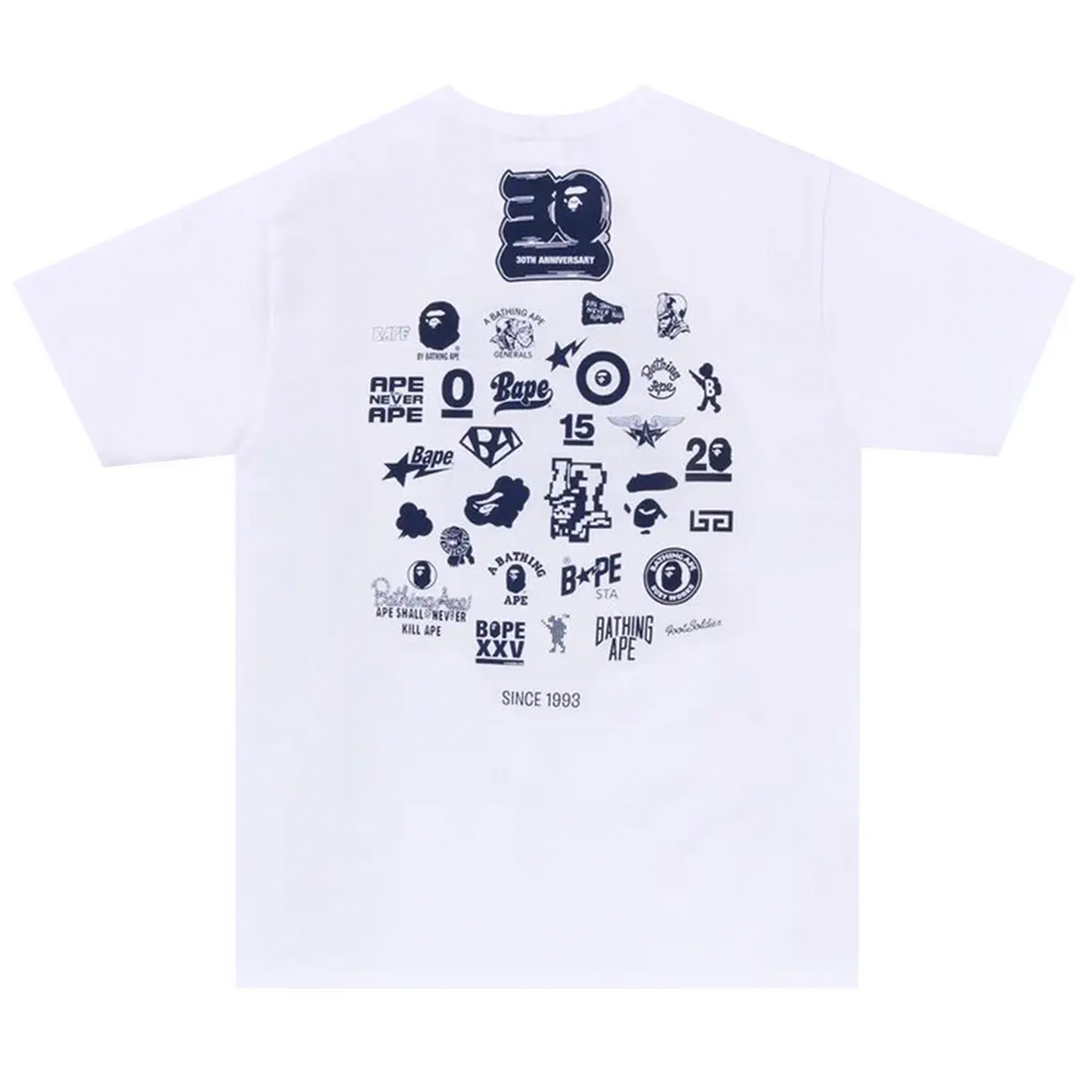 BAPE 30th Anniversary II Tee White/Navy