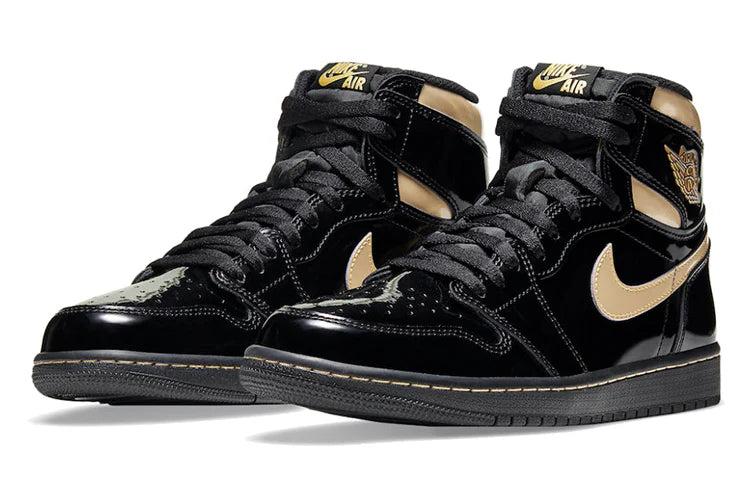 555088 032 Jordan 1 Retro High Black Metallic Gold (2020) [NO BOX]