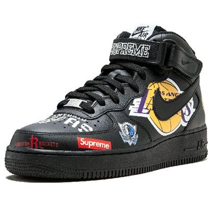 AQ8017 001 Nike Air Force 1 Mid Supreme NBA Black