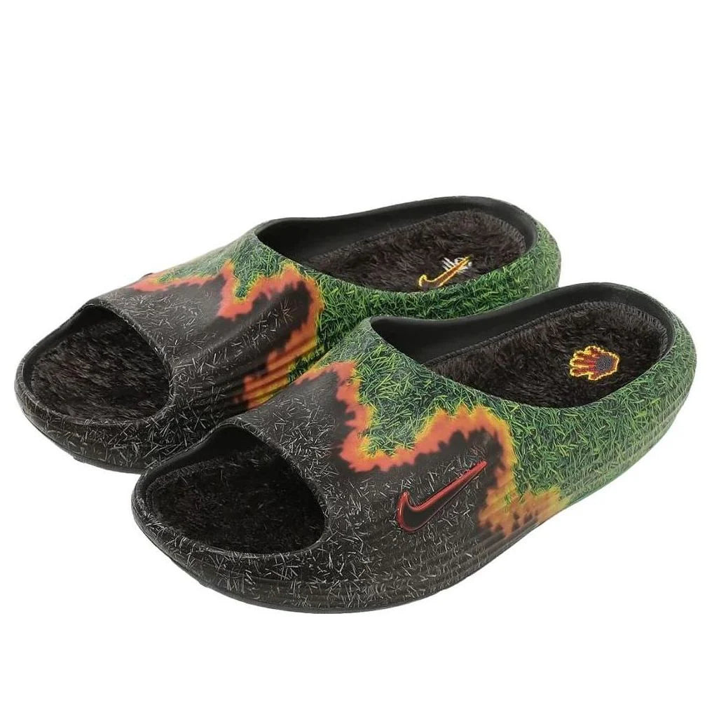 IR0459 001 Nike ReactX Rejuven8 Slide .SWOOSH Touch Grass Dark Smoke Grey Kelly Green