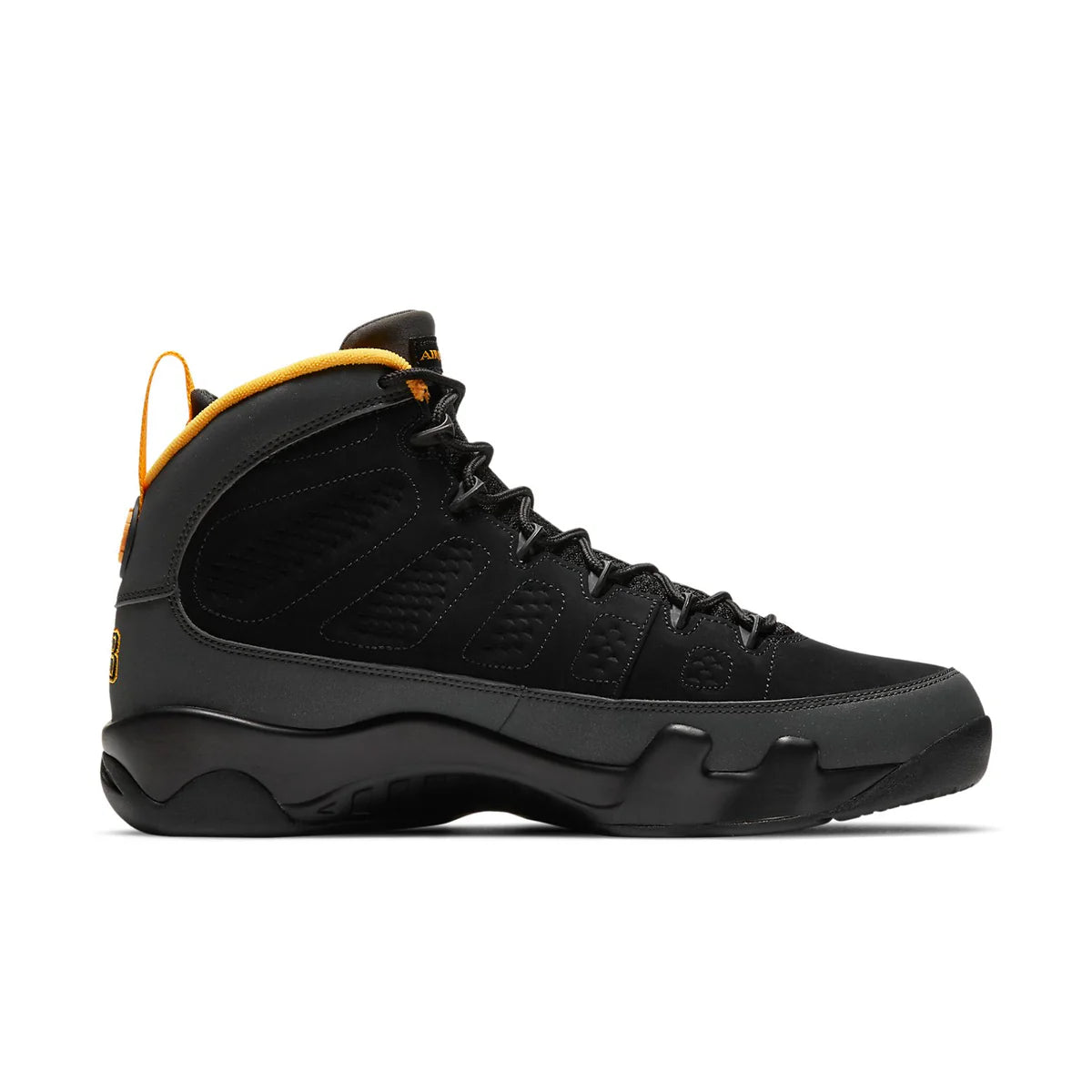 CT8019 070 Jordan 9 Retro Dark Charcoal University Gold
