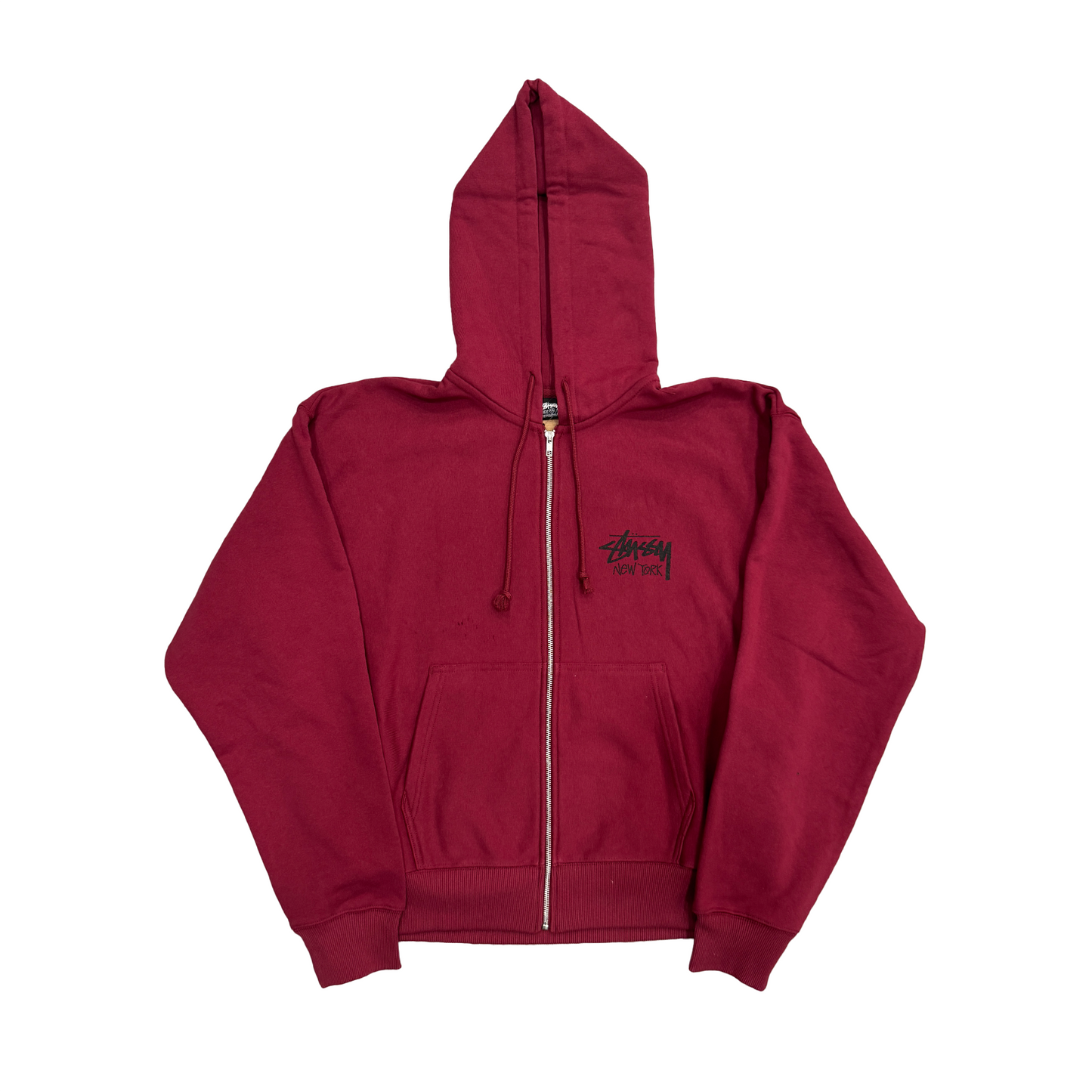 Stussy Stock New York Zip Hoodie Wine
