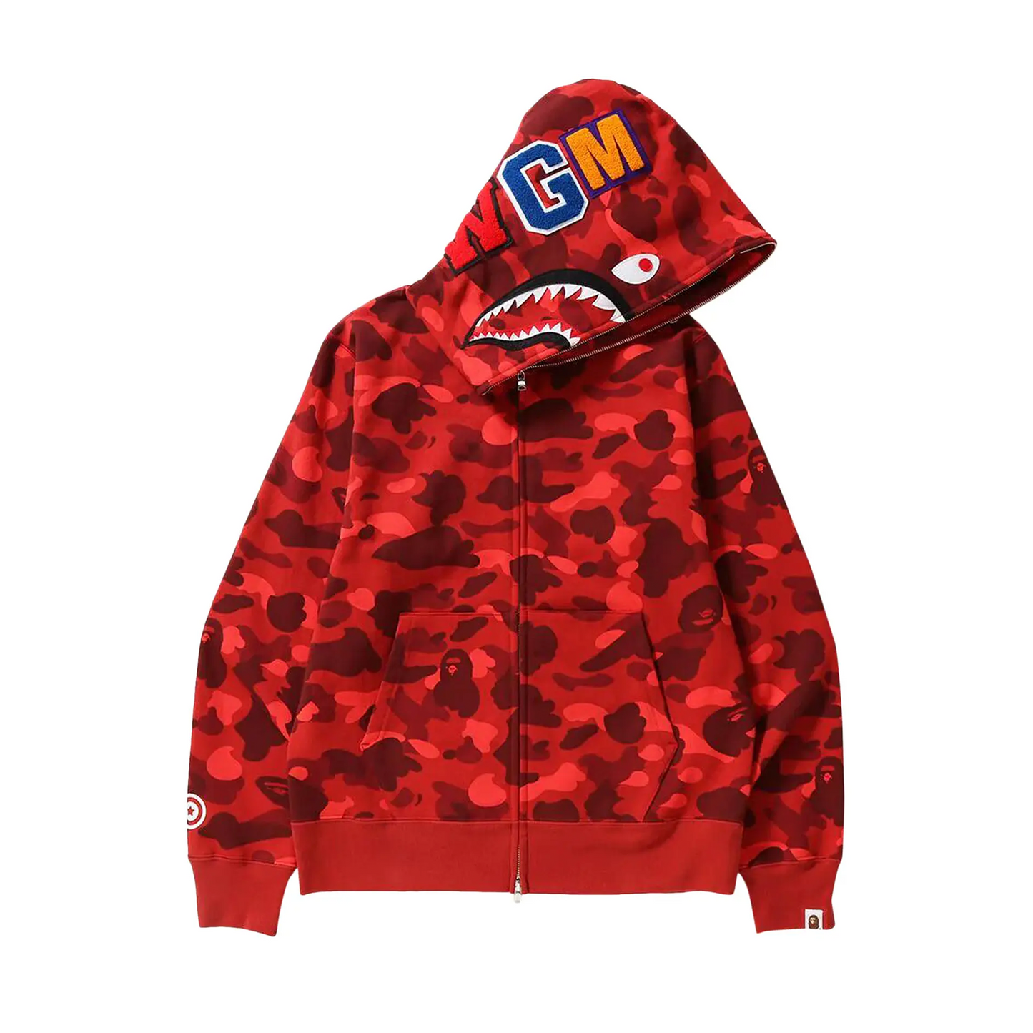 BAPE Color Camo Shark Full Zip Hoodie Red [USED] - L (Used2)