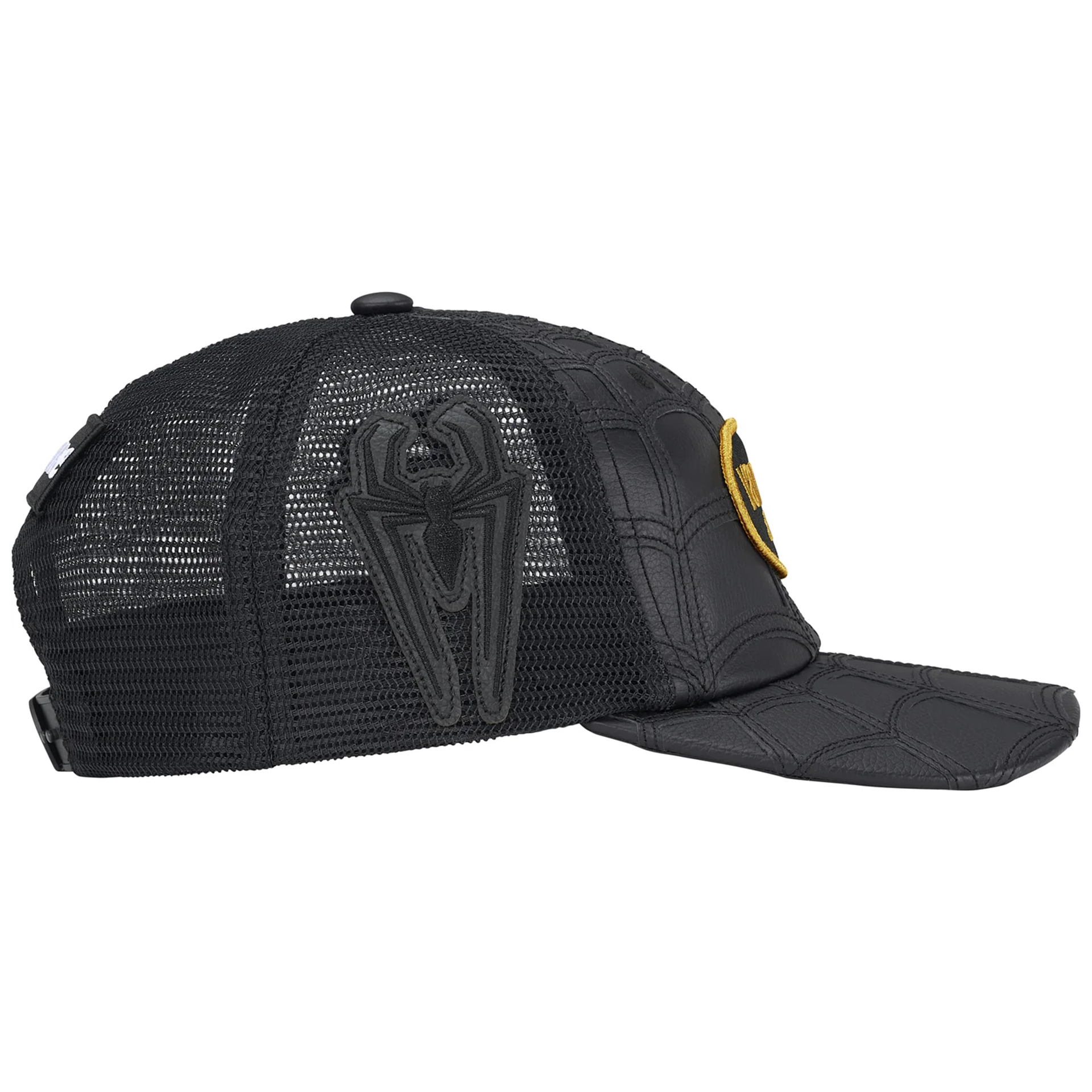 Supreme Vanson Leathers Spider-Man Mesh Back 6-Panel Hat Black