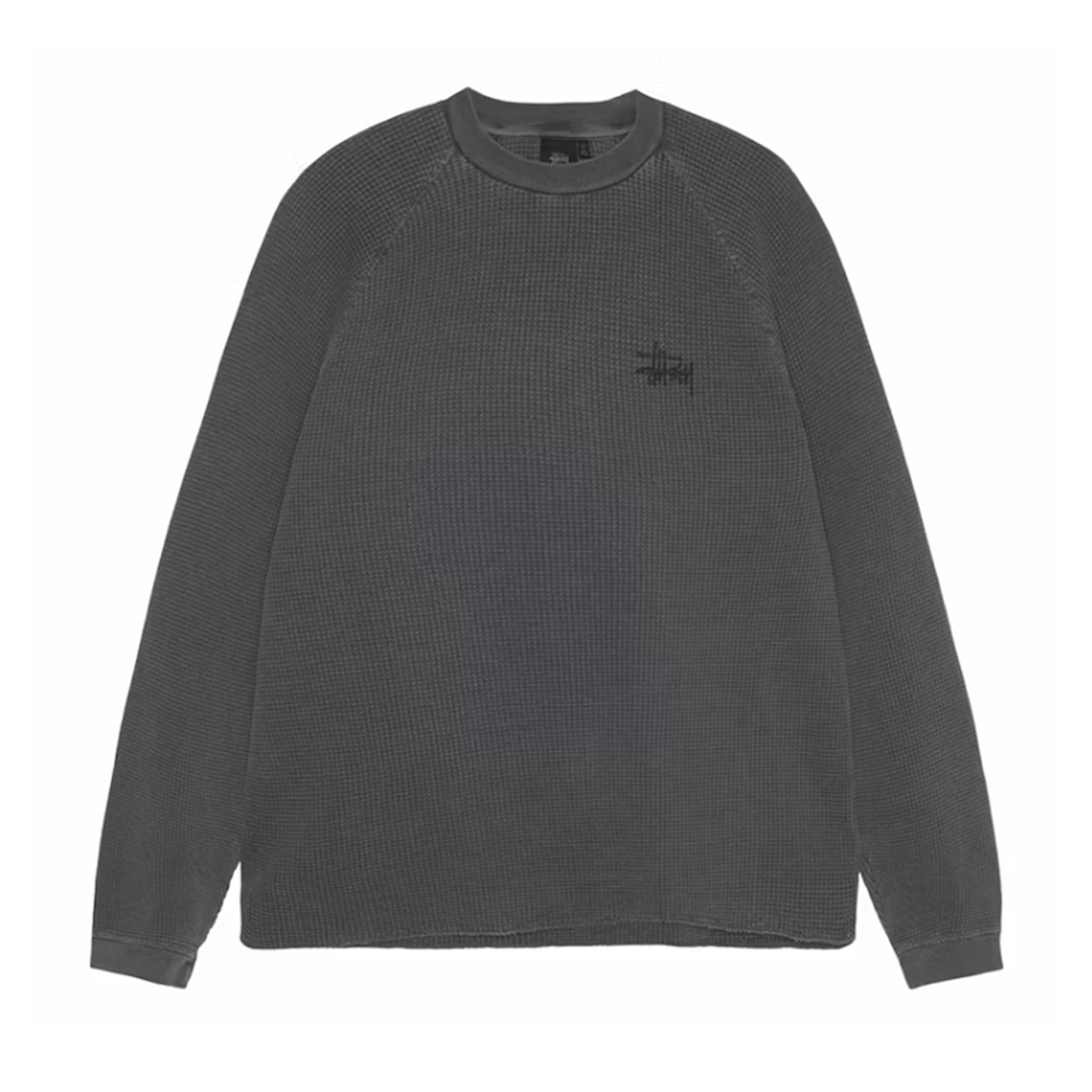 Stussy Raglan Thermal L/S Crew Washed Black [USED] - L (Used)