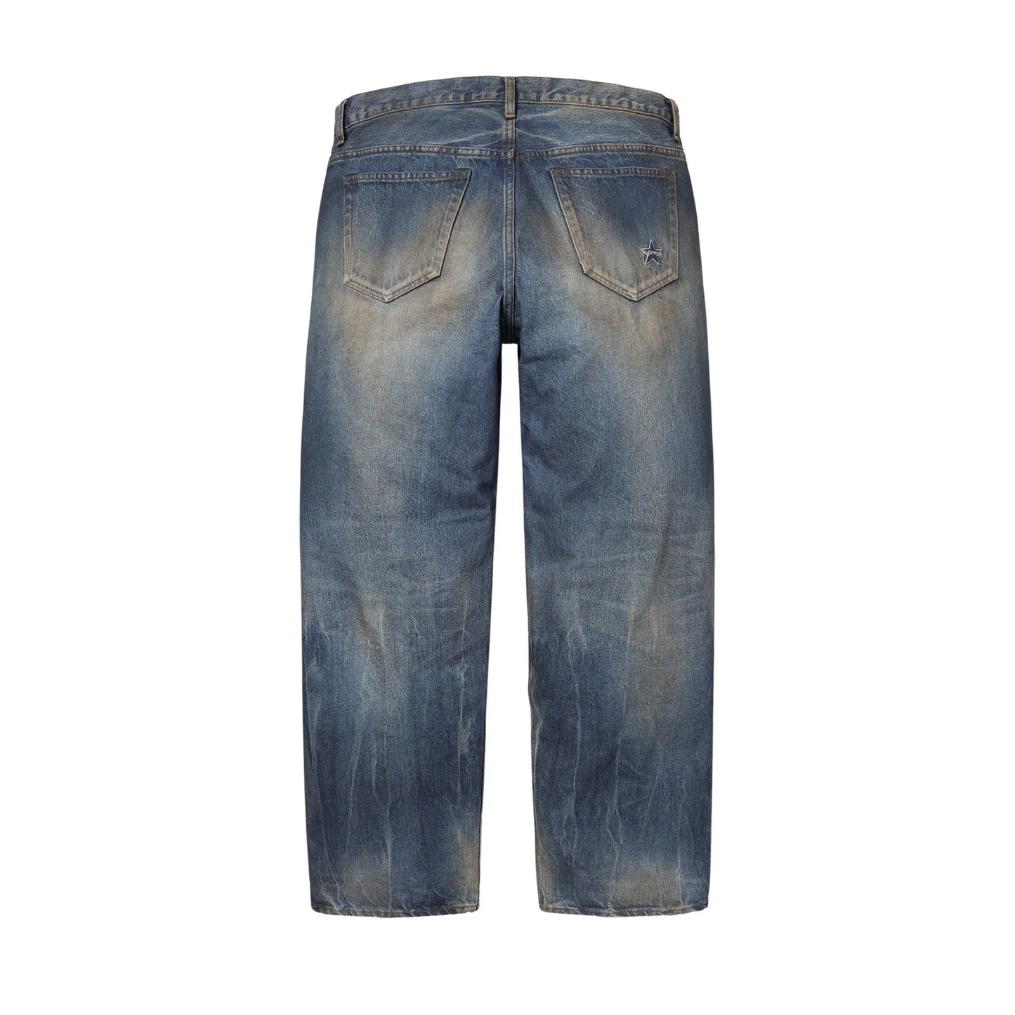 Supreme Distressed Loose Fit Selvedge Jean (FW25) Washed Indigo