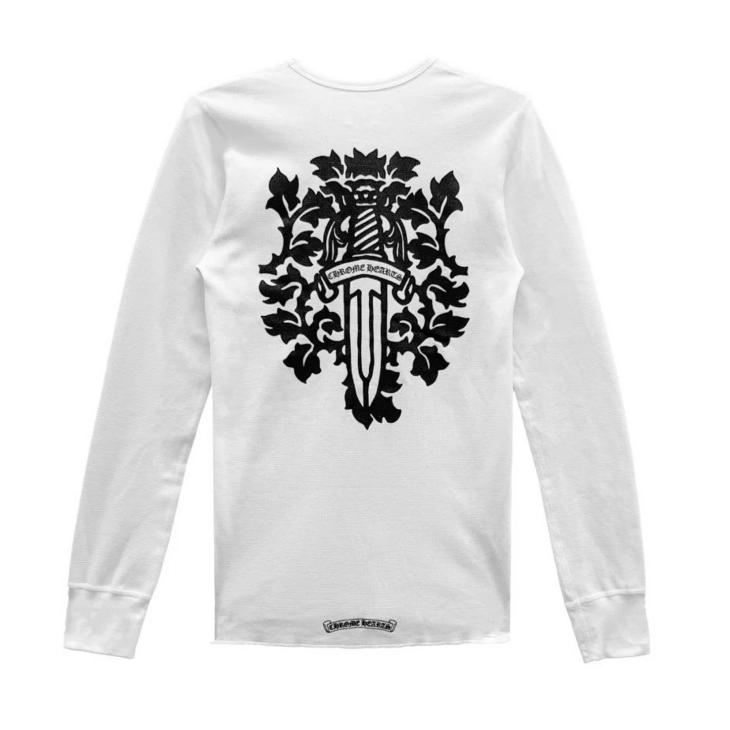 Chrome Hearts Dagger White Waffle Thermal Long Sleeve Tee [USED] - XL (Used)