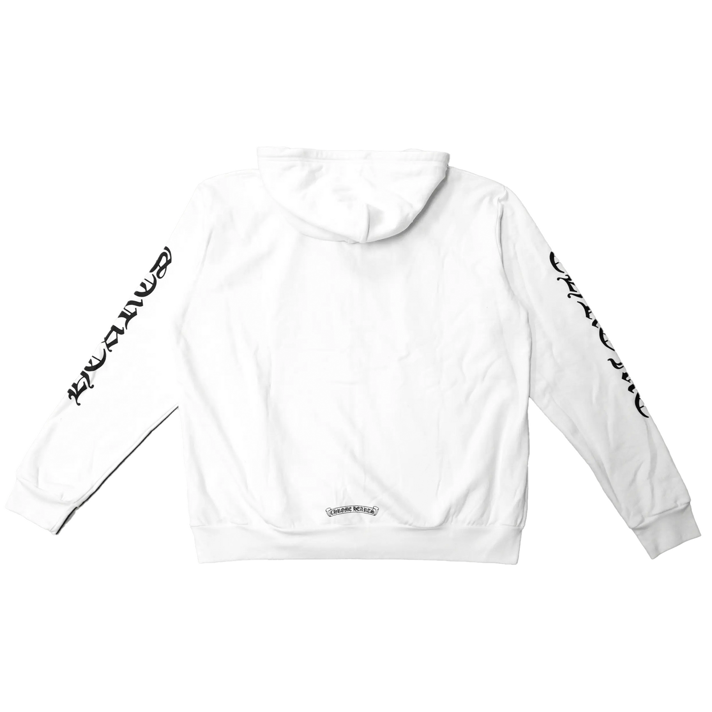 Chrome Hearts Vertical Logo Zip Up Hoodie White