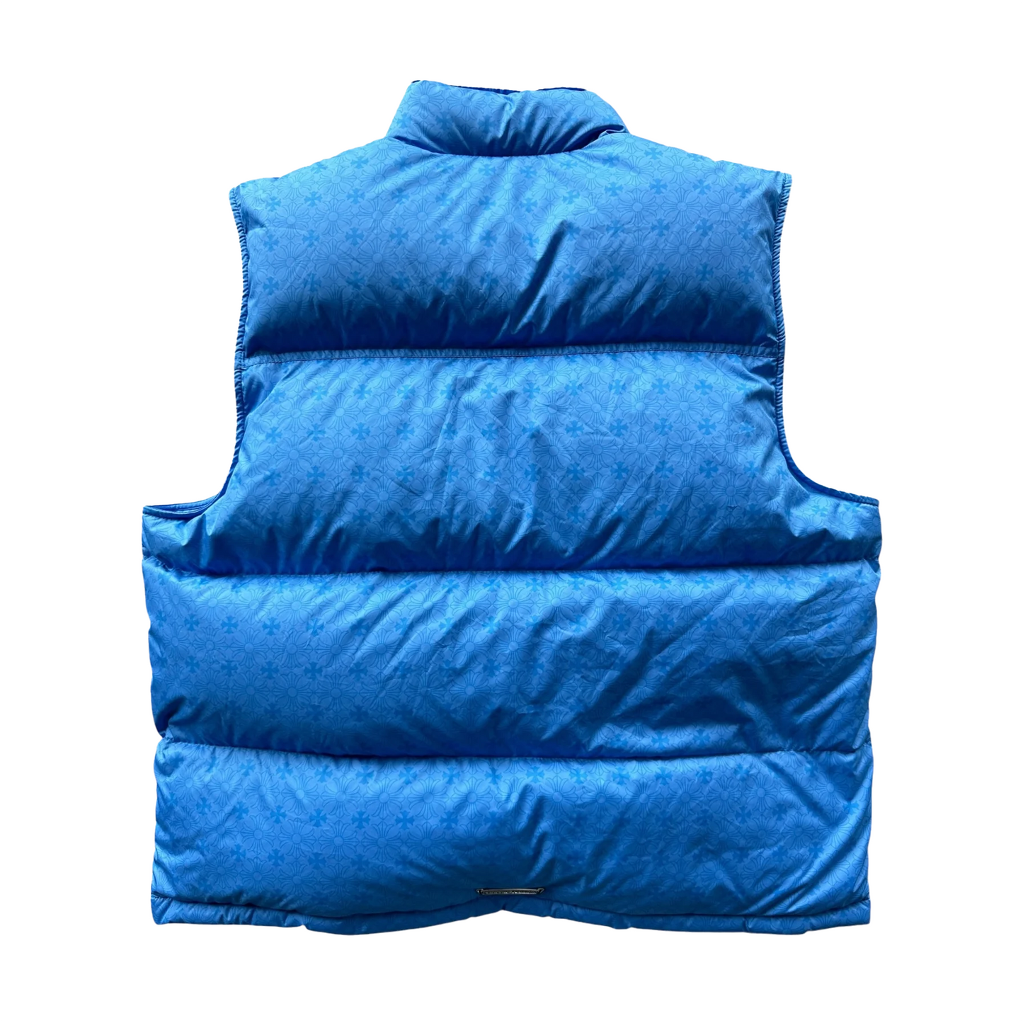 Chrome Hearts Blue Cross Jacquard Puffer Vest [USED] - XL (Used)