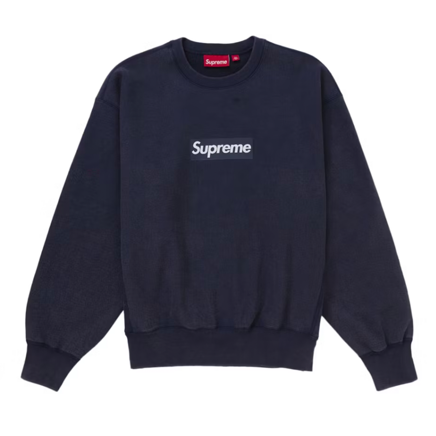 Supreme Washed Box Logo Crewneck Navy