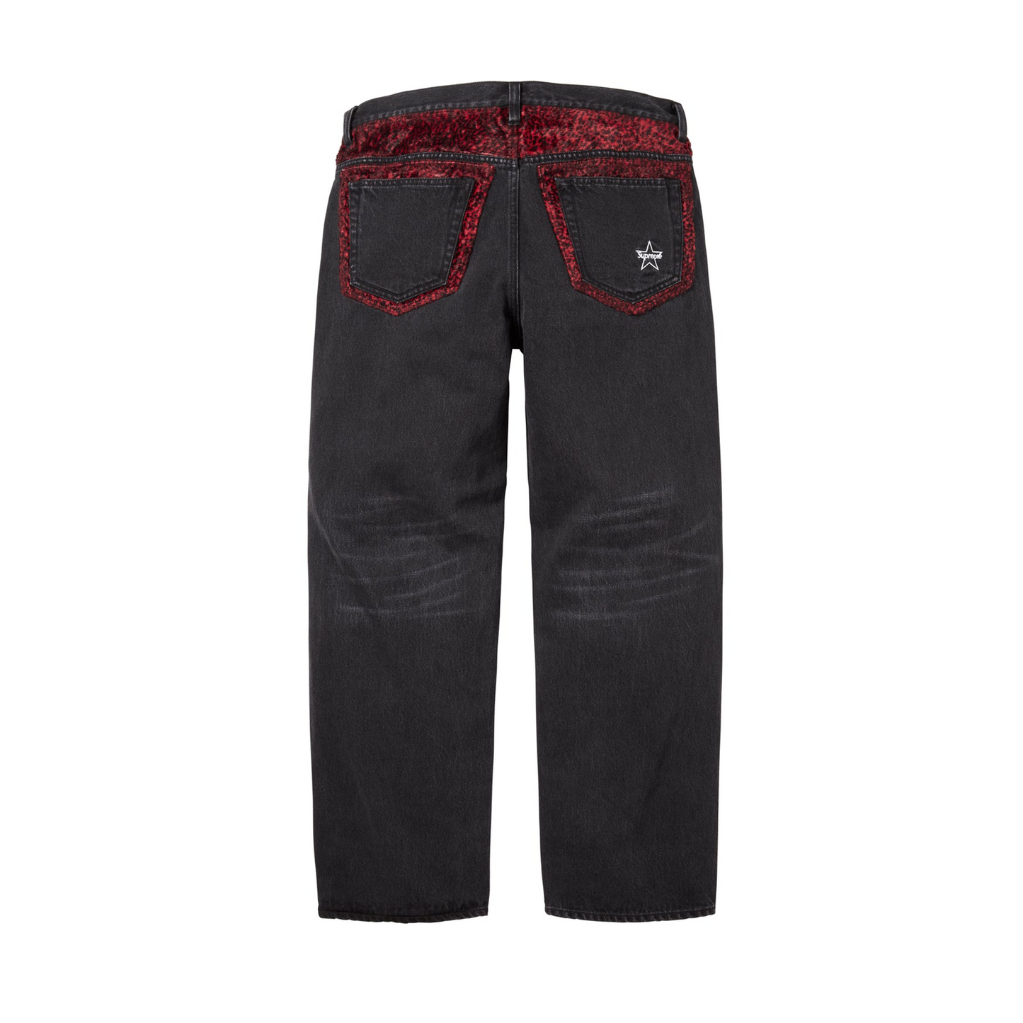 Supreme Leopard Faux Fur Loose Fit Jean Washed Black (FW25)