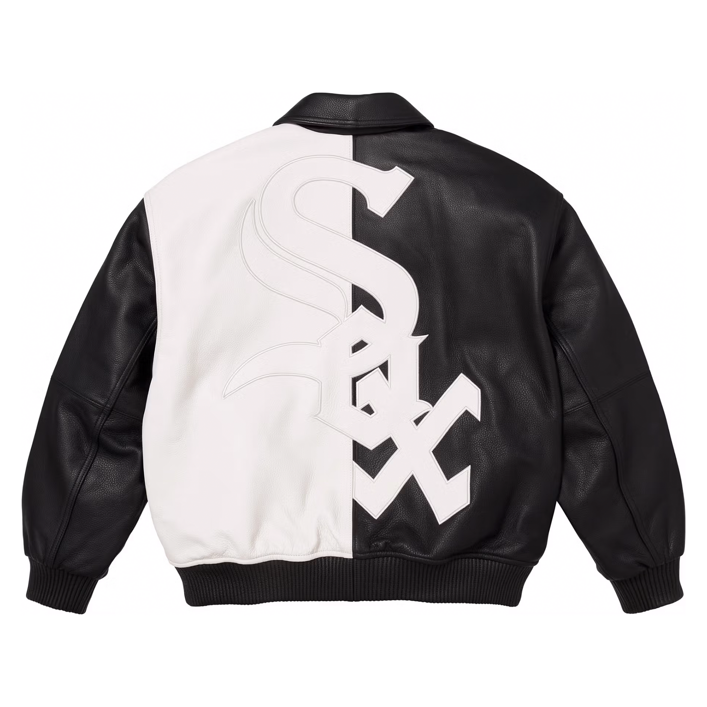 Supreme Chicago White Sox Leather Varsity Jacket Black