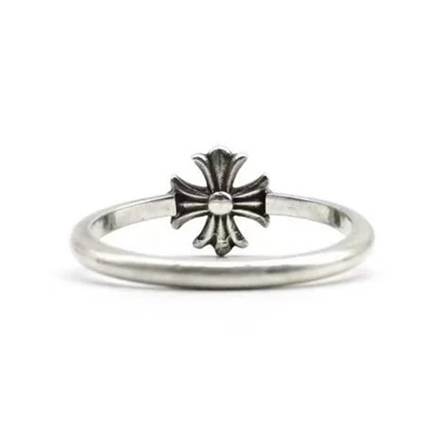 Chrome Hearts Silver Bubblegum Cross Ring - US 8