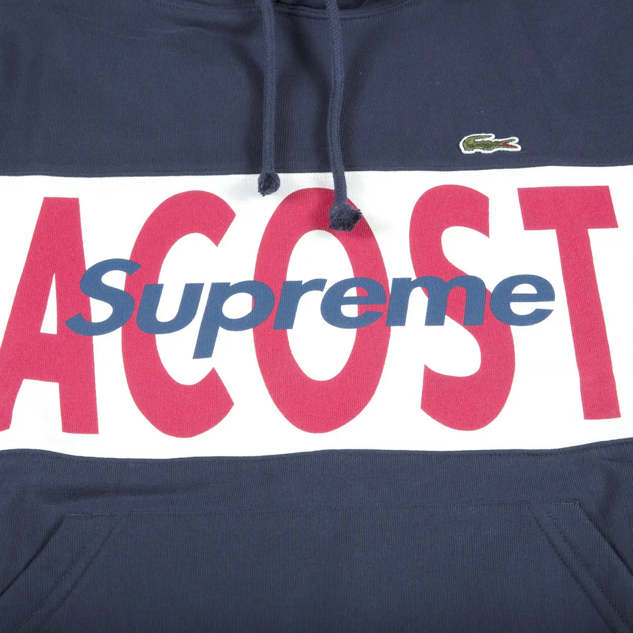 Supreme LACOSTE Logo Panel Hooded Sweatshirt [USED] - M (Used)
