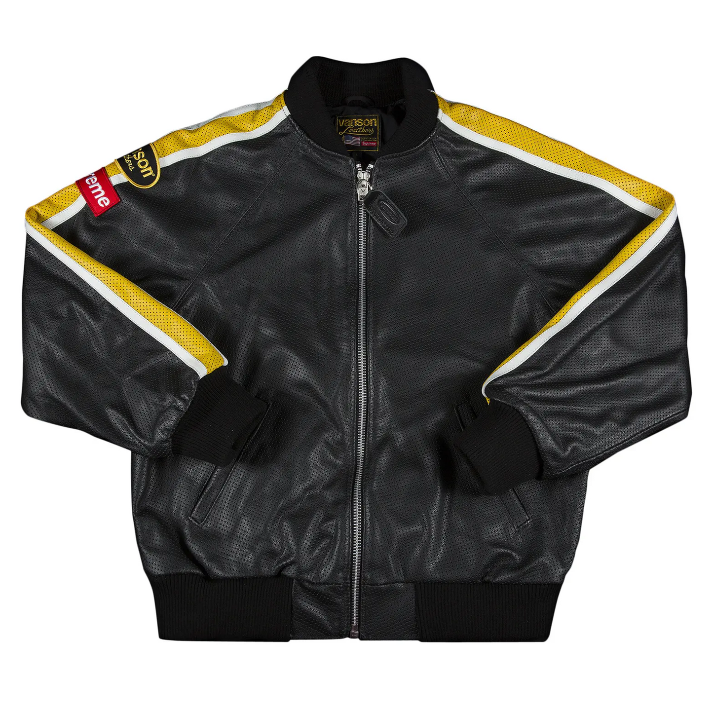 Supreme Vanson Leathers Perforated Bomber Jacket Black [USED] - XL (Used)