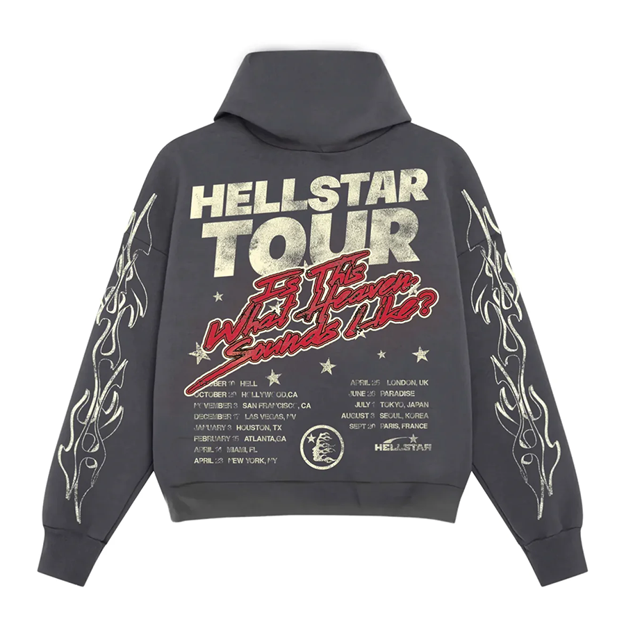 Hellstar Studios Records Tour Hoodie Faded Black