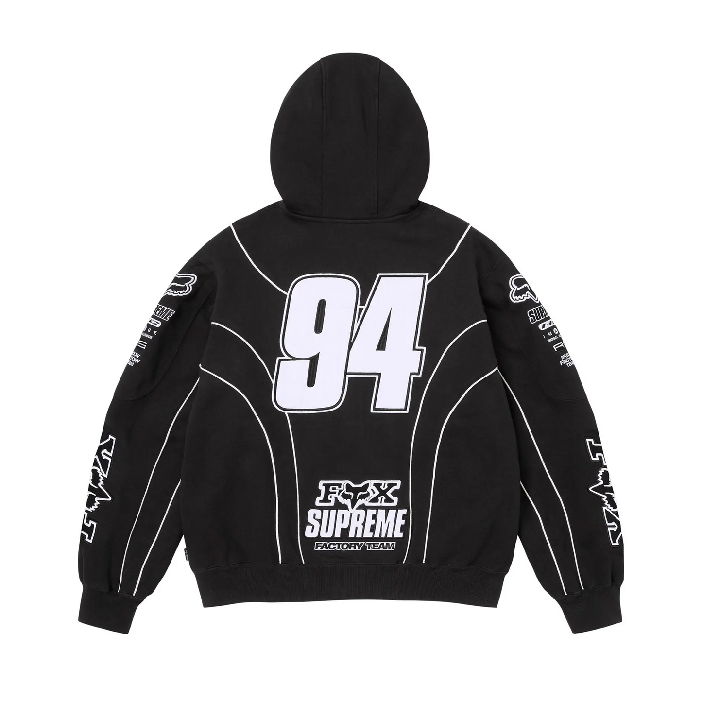 Supreme x Fox Racing Zip Up Hooded Sweatshirt 'Black'