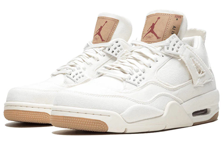 AO2571 100 Air Jordan 4 Retro Levi's White (Levi's Tag)
