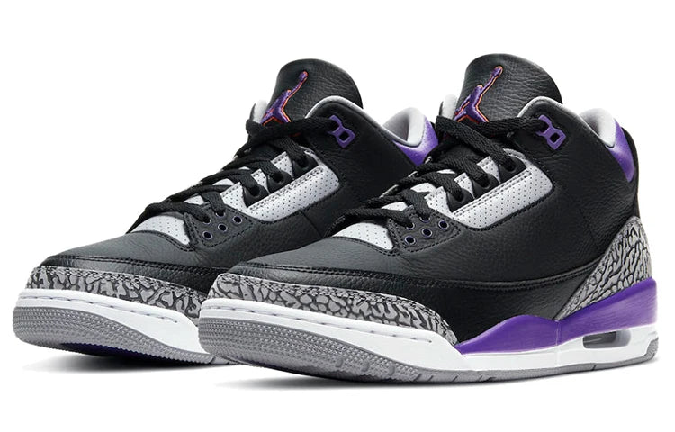 CT8532 050 Air Jordan 3 Retro Black Court Purple