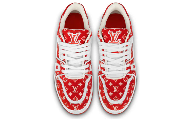1ABFSU Louis Vuitton Trainer Red Monogram Textile [NO BOX]