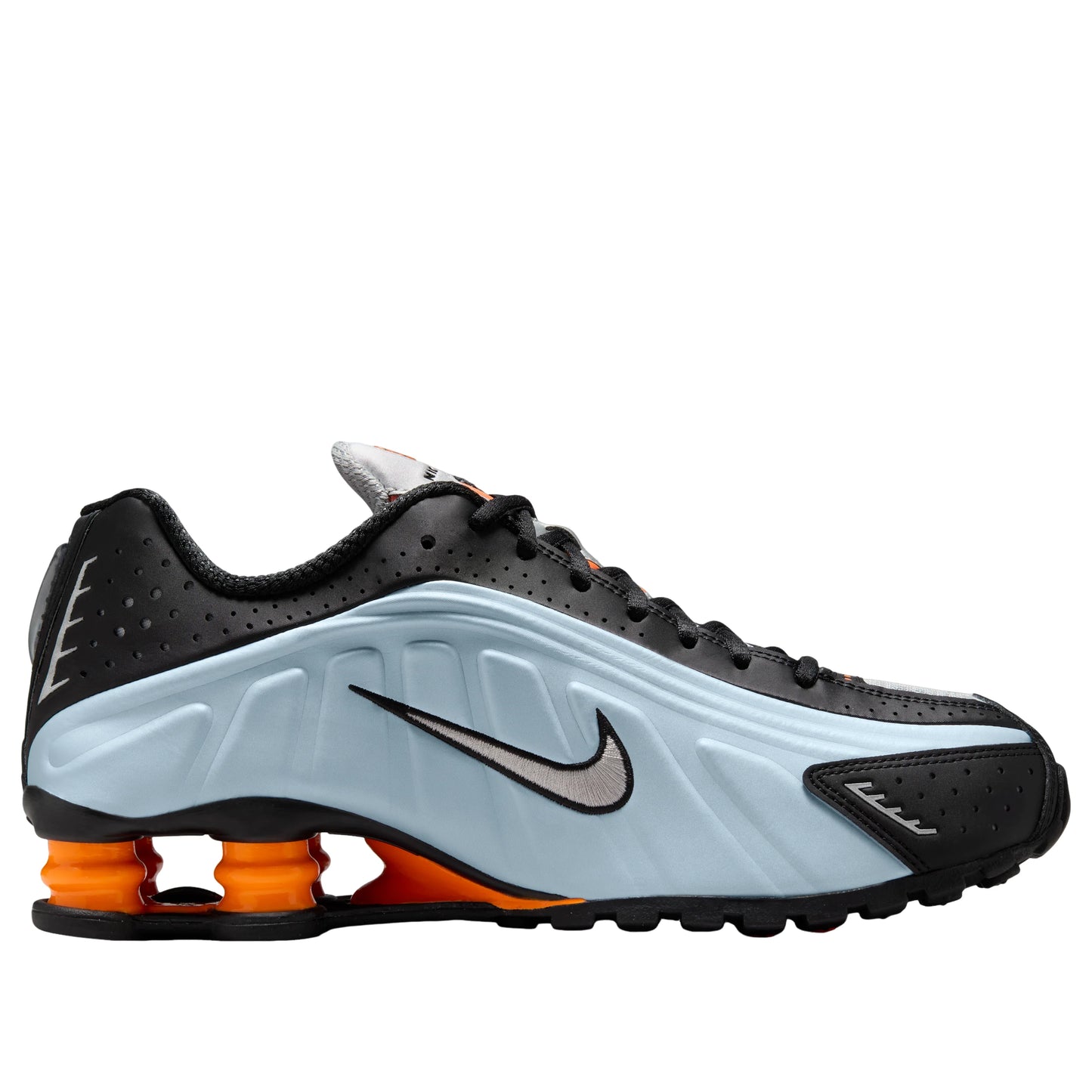 AR3565 401 Nike Shox R4 Blue Tint Total Orange Black Metallic Silver (Women's)