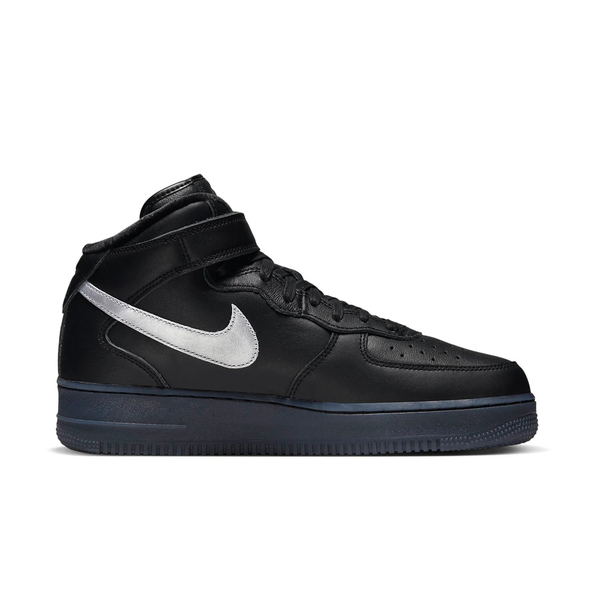 DX3061 001 Nike Air Force 1 Mid PRM Black Metallic Silver