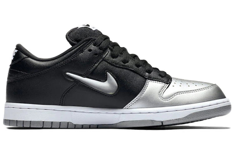 CK3480 001 Supreme Nike Dunk SB Low Jewel Swoosh Metallic Silver