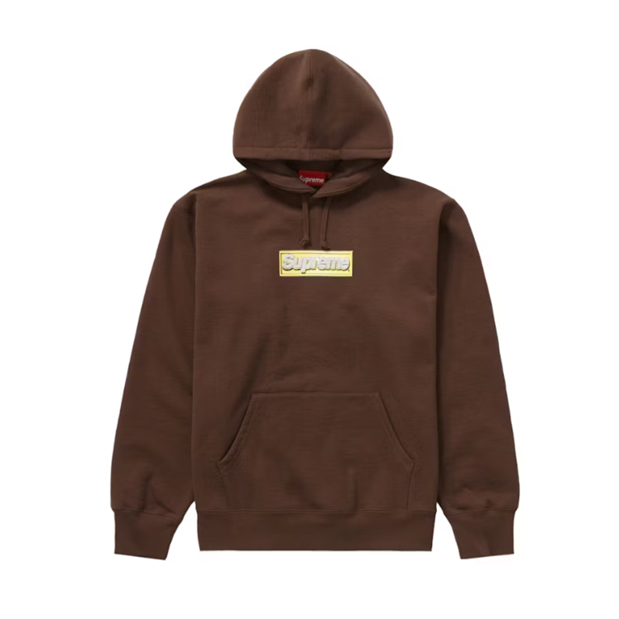 Supreme Bling Box Logo Hooded Sweatshirt Dark Brown [USED] - XL (Used)