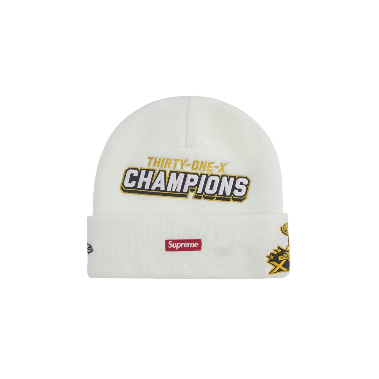 Supreme New Era Football Beanie White