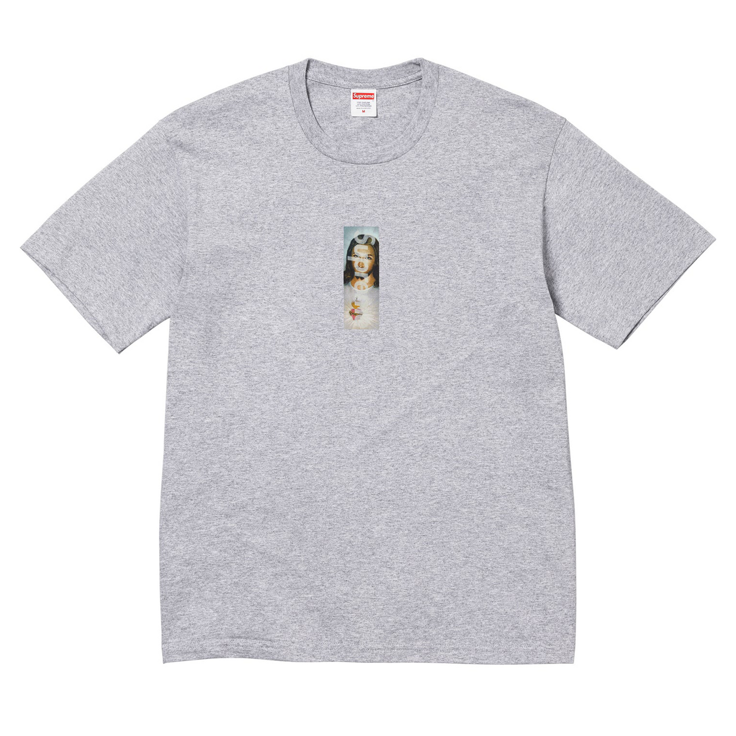 Supreme Prayer Card Box Logo Tee Heather Grey