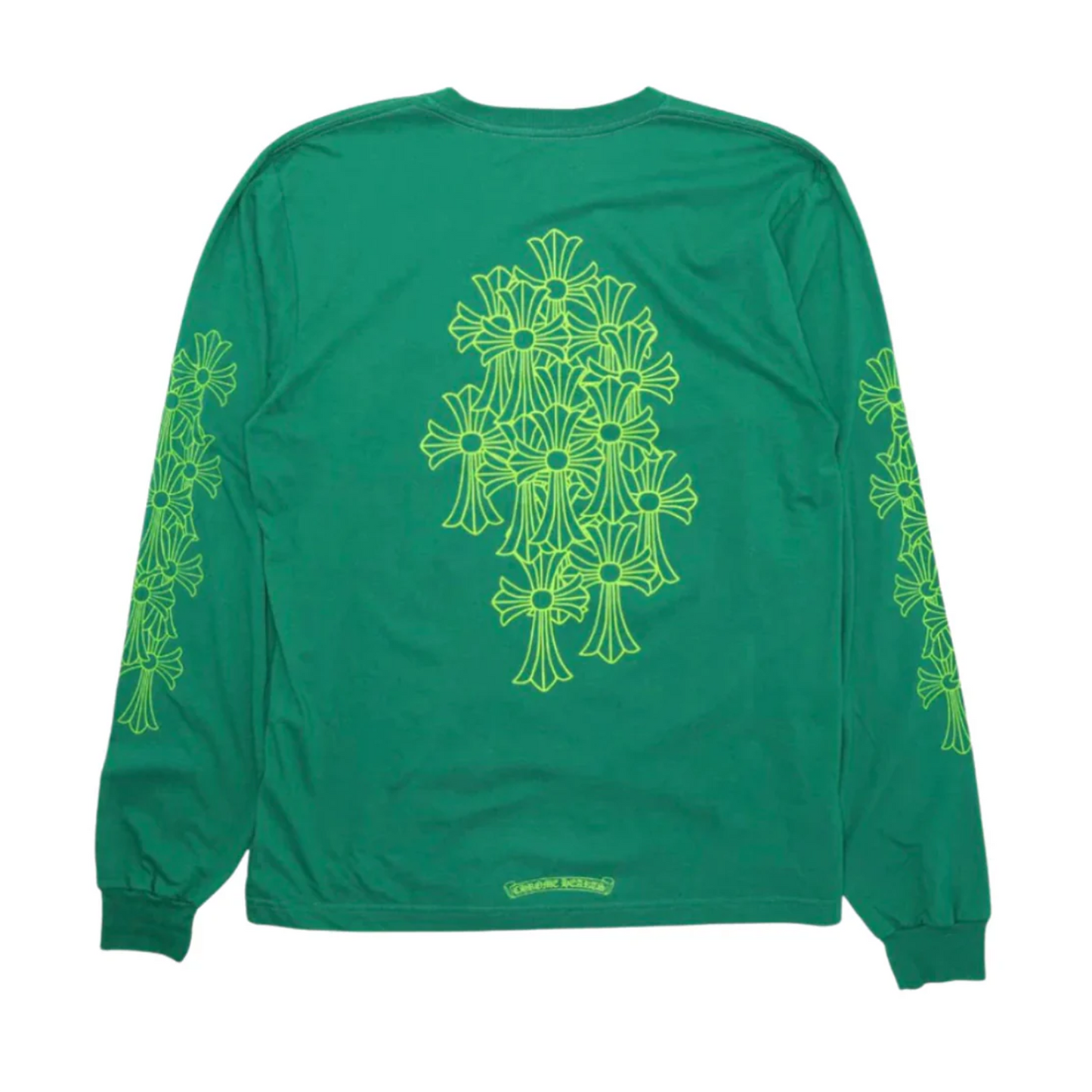 Chrome Hearts Cemetery Cross Long Sleeve Kelly Green/Glo Green