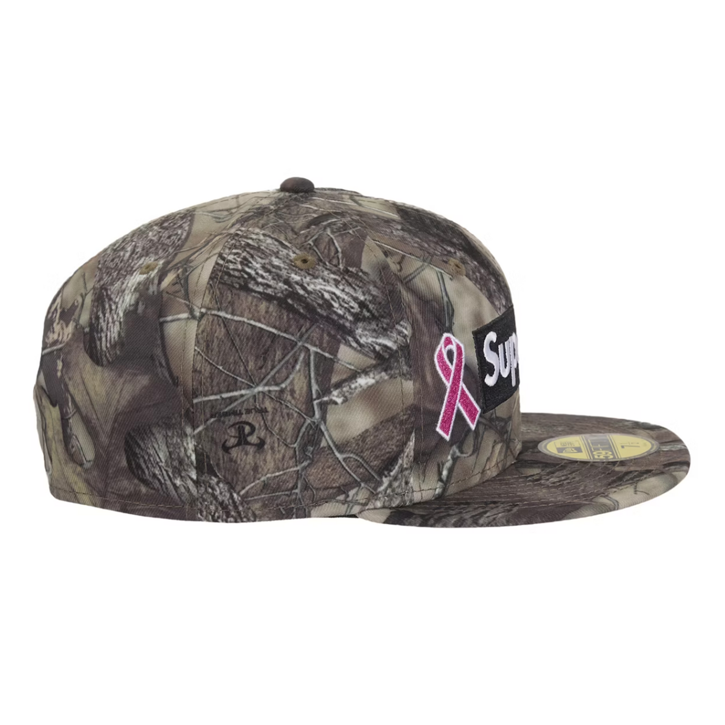 Supreme x New Era Breast Cancer Awareness Box Logo Fitted Hat Woodland Camo