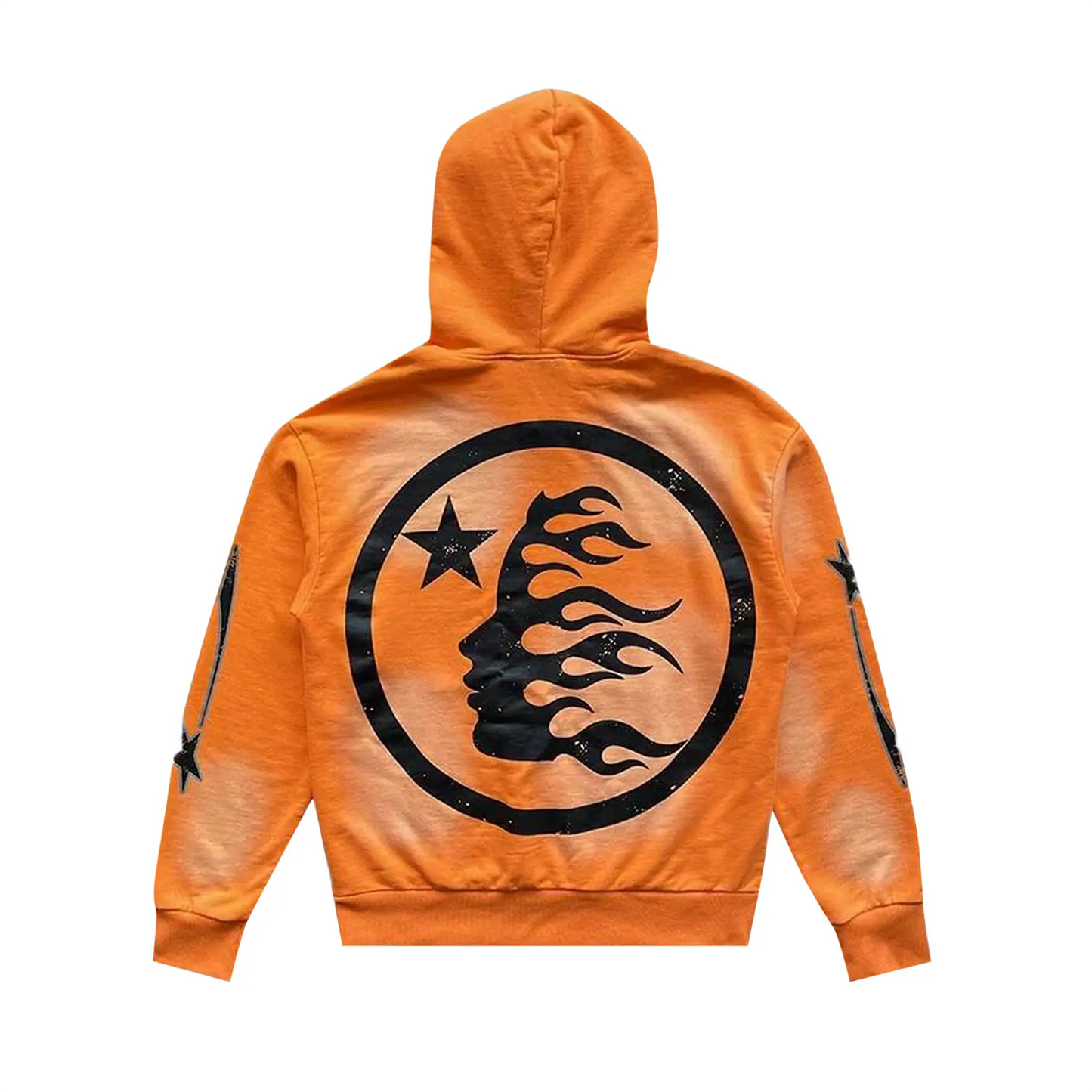 Hellstar Fire Orange Hoodie Orange Dye [USED] - XS (Used)