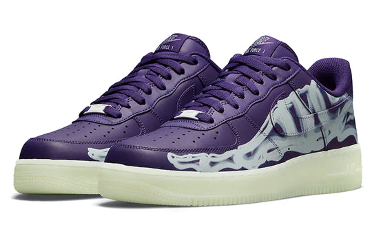 CU8067 500 Nike Air Force 1 Low '07 QS Purple Skeleton Halloween (2021)