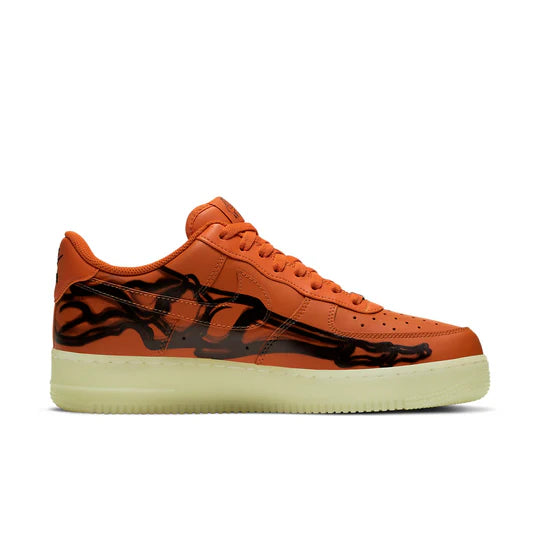 CU8067 800 Nike Air Force 1 Low Orange Skeleton Halloween