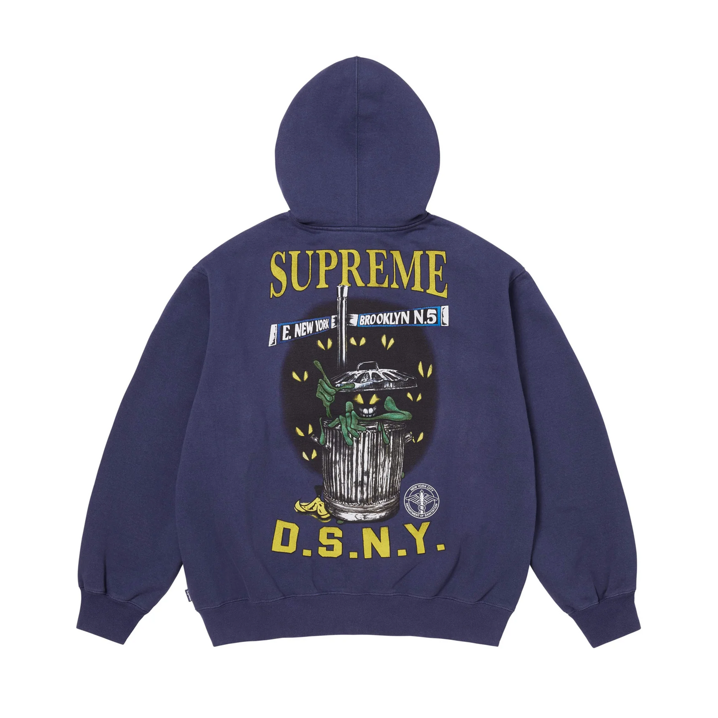 Supreme DSNY Zip Up Hooded Sweatshirt Washed Navy