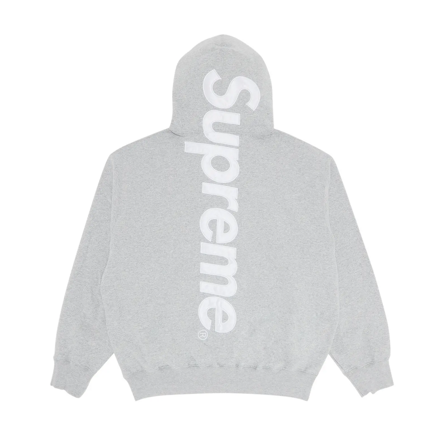 Supreme Satin Appliqué Hooded Sweatshirt (FW25) Heather Grey [USED] - XL (Used)
