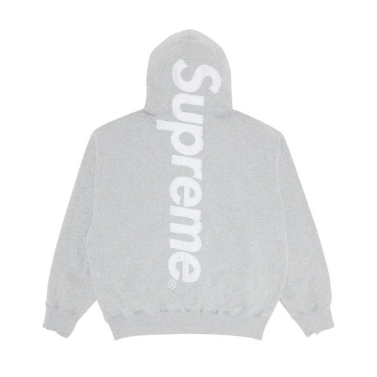 Supreme Satin Appliqué Hooded Sweatshirt (FW25) Heather Grey