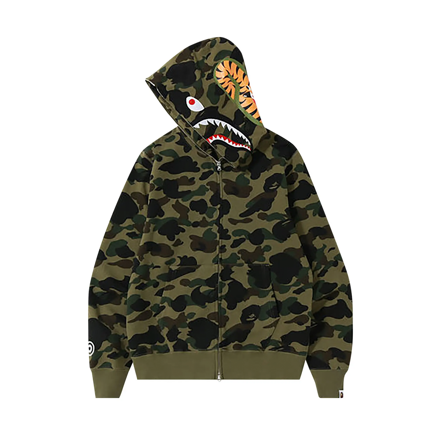 BAPE A Bathing Ape 1st Camo Shark Full Zip Hoodie Green [USED] - M (Used)