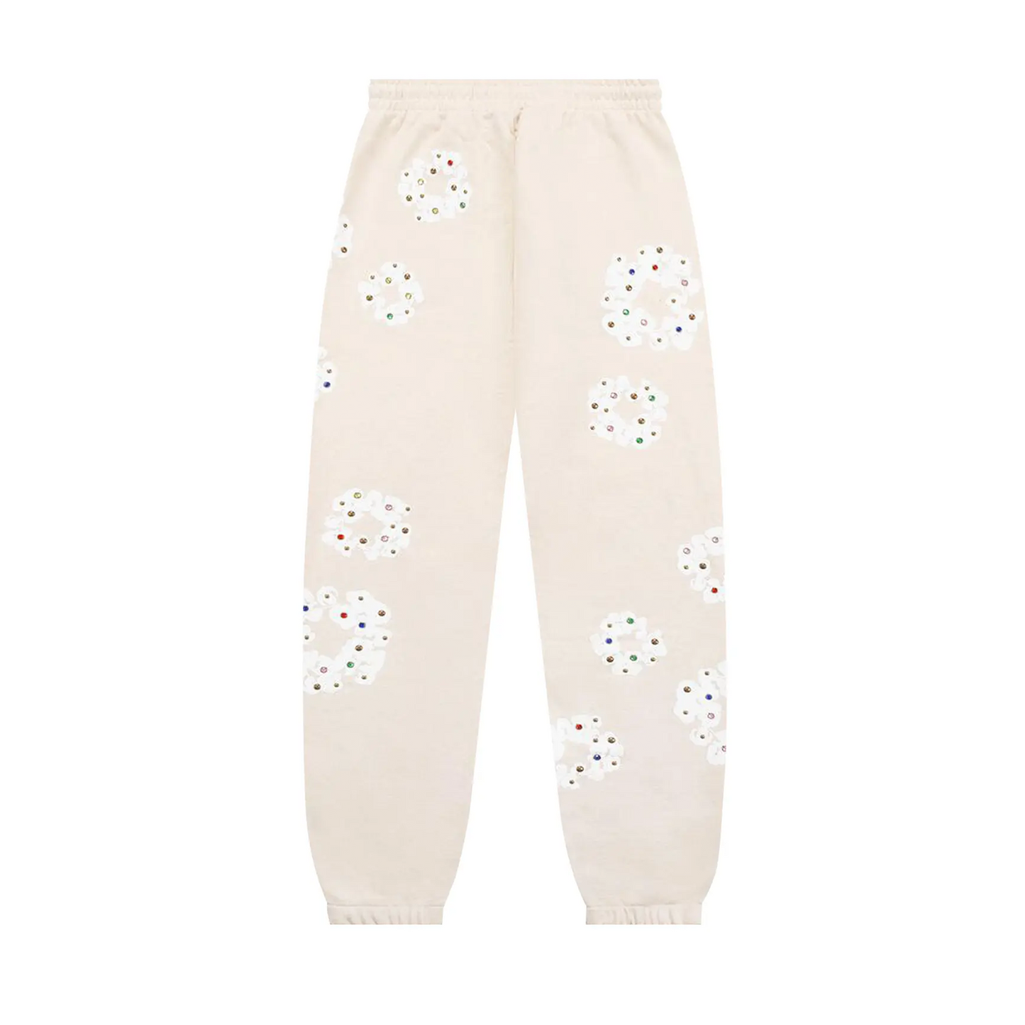 Denim Tears Rhinestone Cotton Wreath Sweatpants 'Oatmeal'