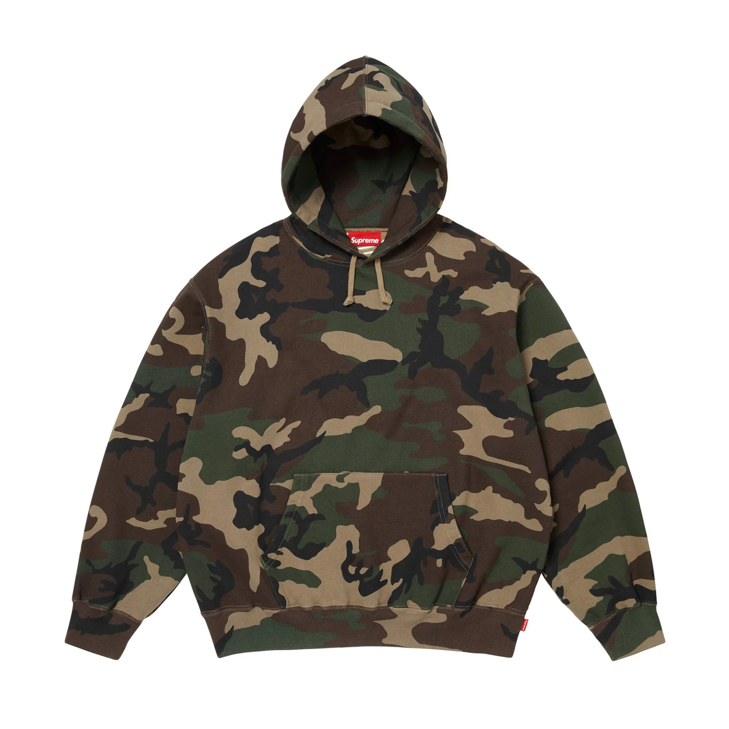 Supreme Satin Applique Hooded Sweatshirt (SS26) Woodland Camo