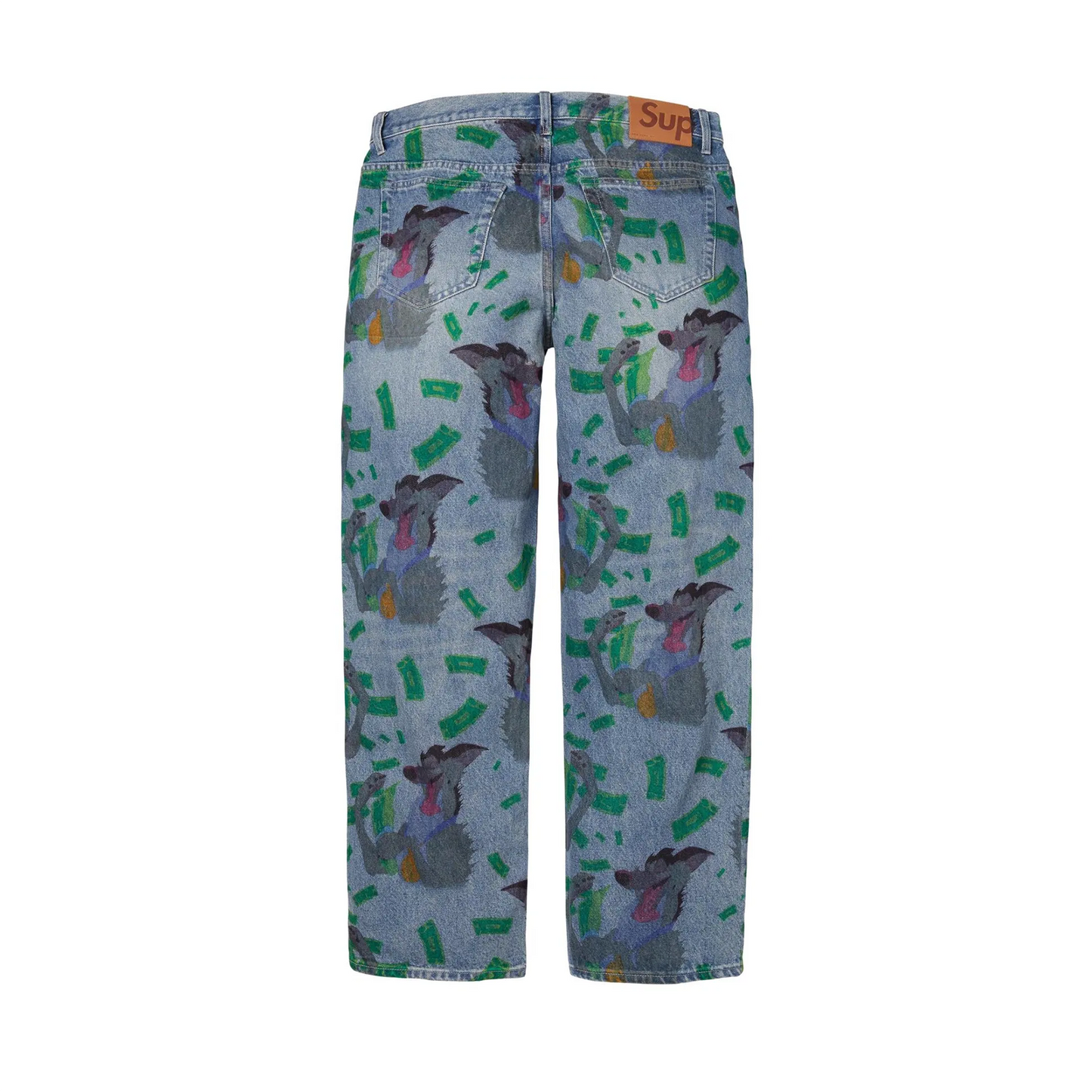 Supreme All Dogs Go To Heaven Loose Fit Jean Washed Indigo