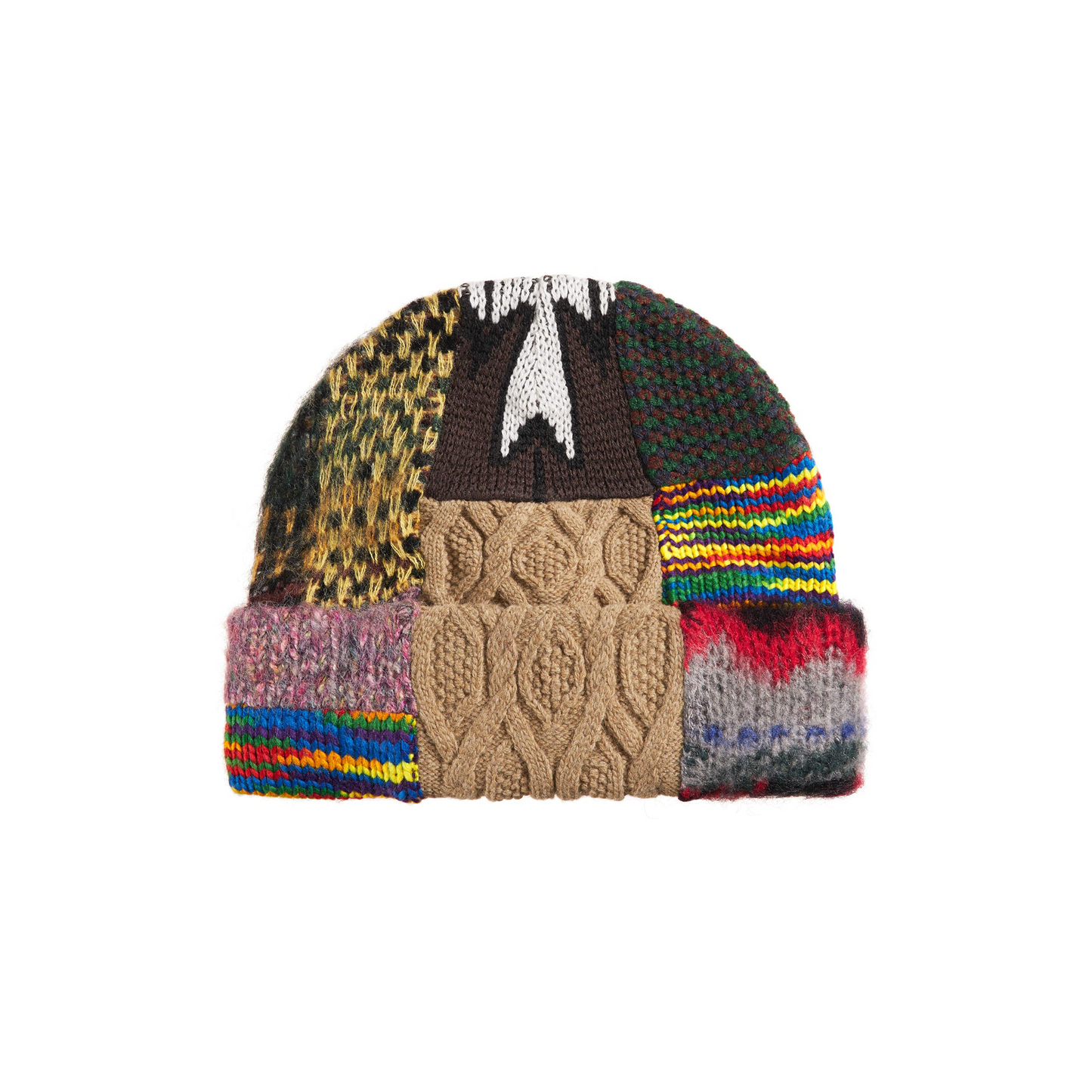 Supreme Patchwork Beanie Brown